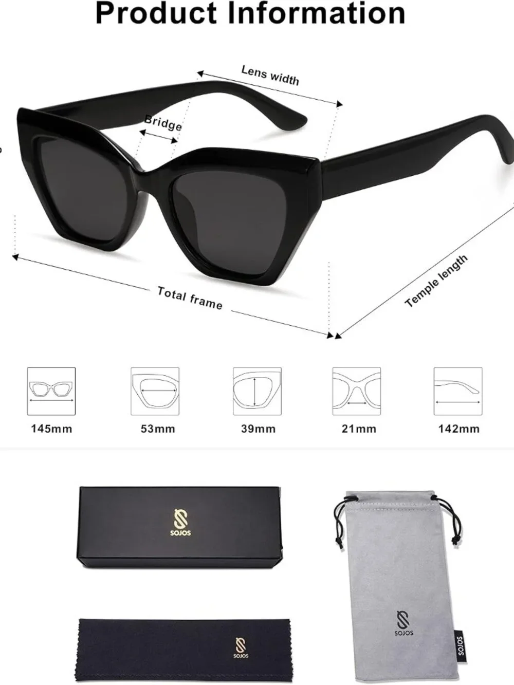 Trendy Irregular Cat Eye Polarized Sunglasses - UV400 Protection, Medium Size